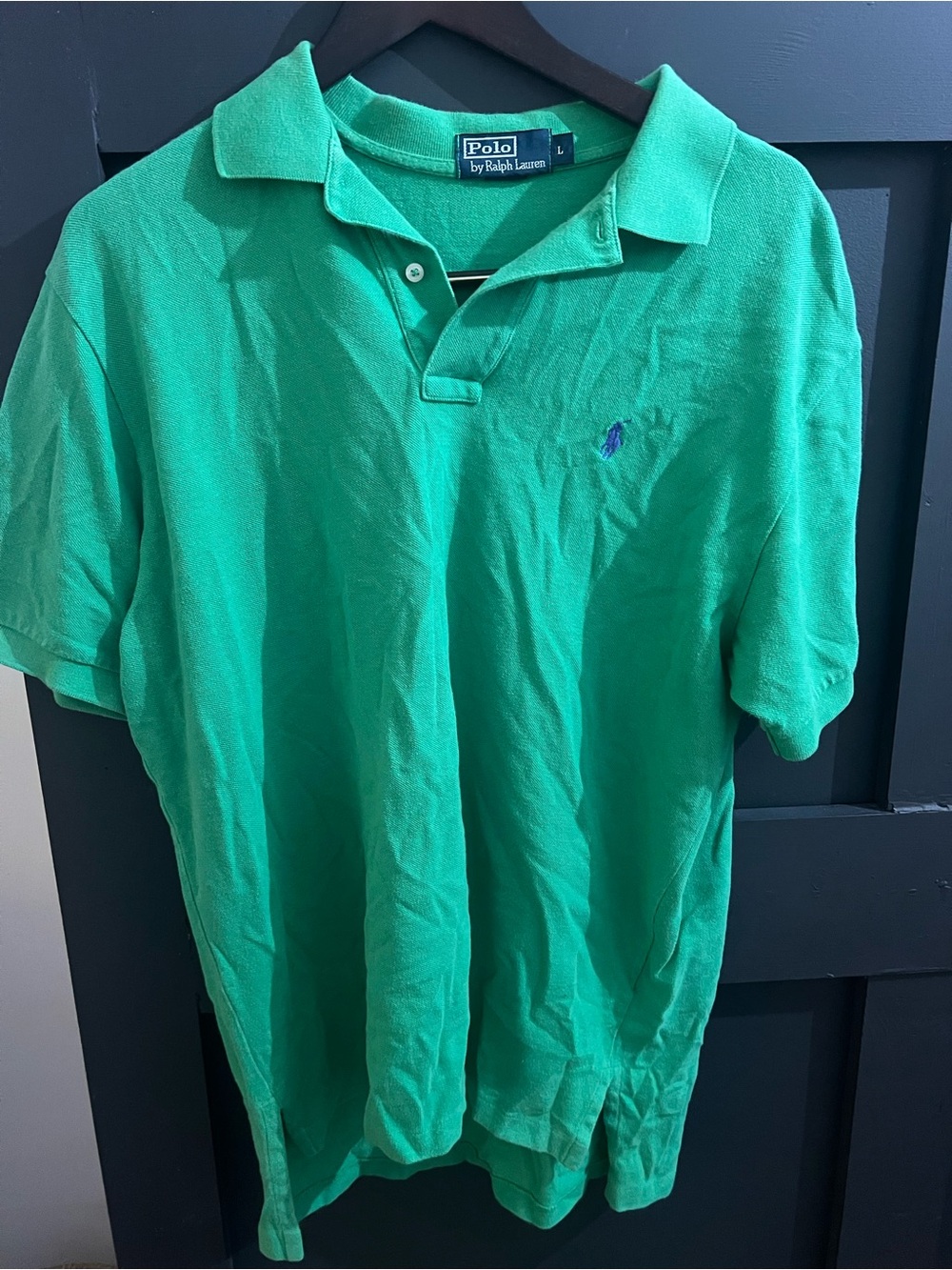 Ralph Lauren Green Short-Sleeve Polo with Blue Pony